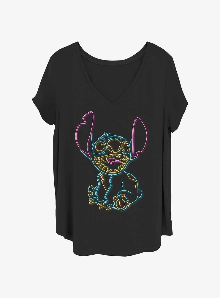 Disney Lilo & Stitch Neon Girls T-Shirt Plus