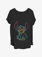 Disney Lilo & Stitch Neon Girls T-Shirt Plus