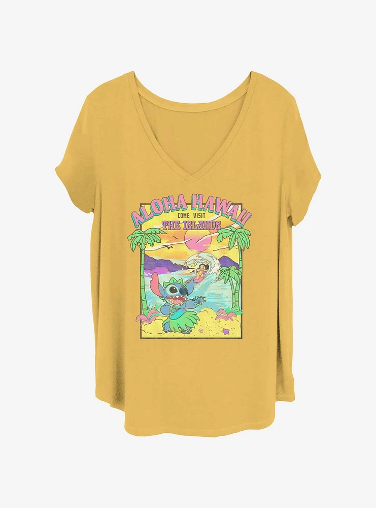 Disney Lilo & Stitch Visit The Islands Girls T-Shirt Plus