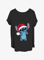 Disney Lilo & Stitch Santa Hat Girls T-Shirt Plus