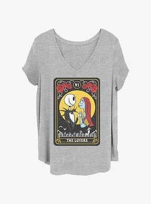 Disney The Nightmare Before Christmas Jack And Sally Lovers Tarot Girls T-Shirt Plus