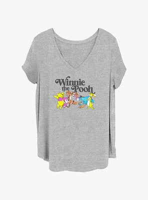 Disney Winnie The Pooh Neon Group Girls T-Shirt Plus