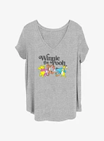 Disney Winnie The Pooh Neon Group Girls T-Shirt Plus