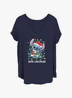 Disney Lilo & Stitch Xmas Lights Girls T-Shirt Plus