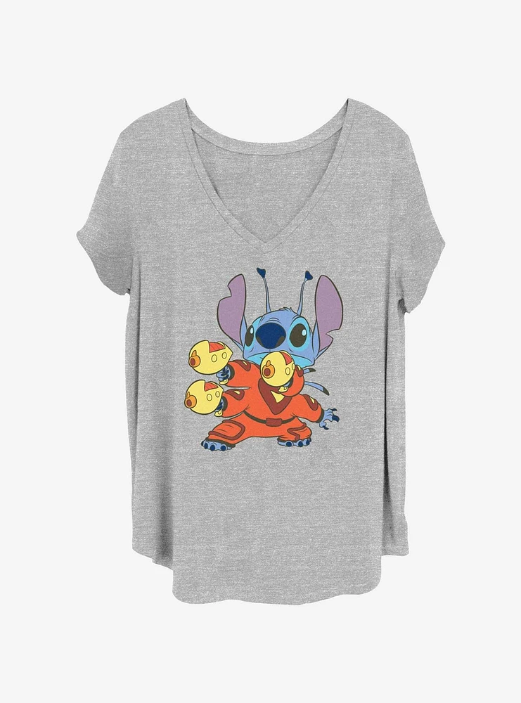 Disney Lilo & Stitch Gun Pose Girls T-Shirt Plus