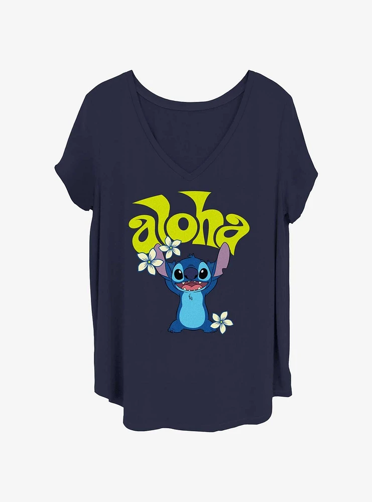 Disney Lilo & Stitch Aloha Flowers Girls T-Shirt Plus