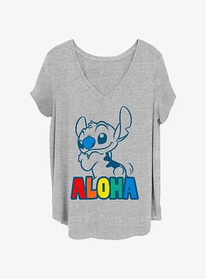 Disney Lilo & Stitch Dis Aloha Rainbow Girls T-Shirt Plus