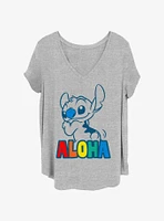 Disney Lilo & Stitch Dis Aloha Rainbow Girls T-Shirt Plus