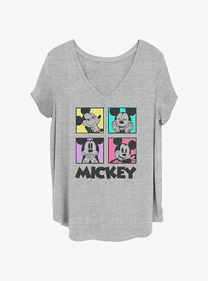 Disney Mickey Mouse Neon Squares Girls T-Shirt Plus