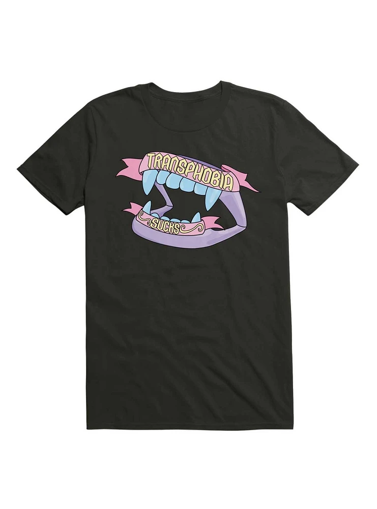 Transphobia Sucks Vampire Teeth T-Shirt