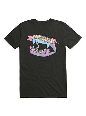 Transphobia Sucks Vampire Teeth T-Shirt