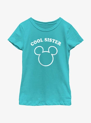 Disney Mickey Mouse Cool Sister Outline Youth Girls T-Shirt