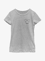 Disney Mickey Mouse Cousin Crest Outline Youth Girls T-Shirt