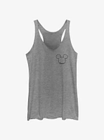 Disney Mickey Mouse Cousin Crest Outline Womens Tank Top