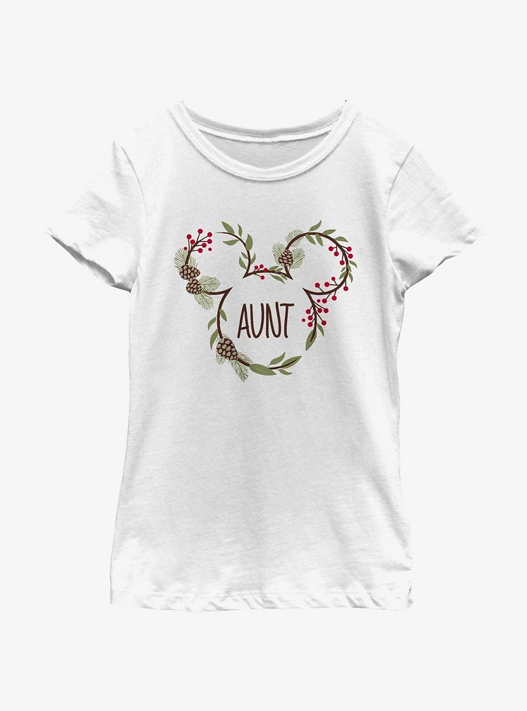 Disney Mickey Mouse Aunt Holiday Ears Youth Girls T-Shirt