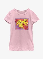 Disney The Lion King Simba And Nala Playing  Frame Youth Girls T-Shirt