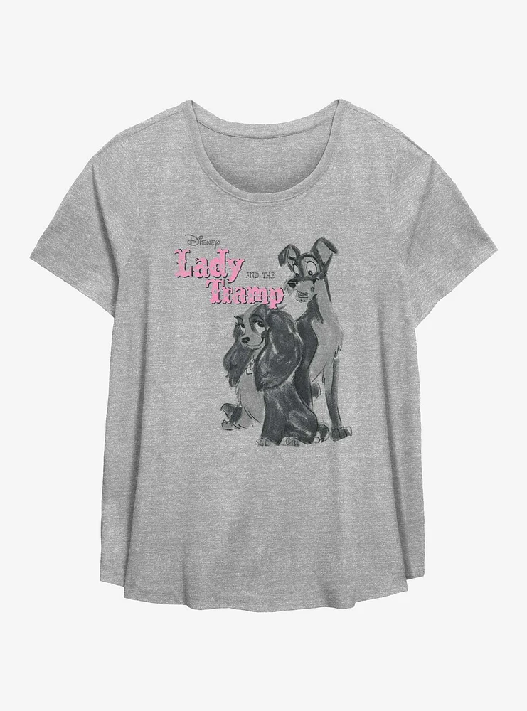 Disney Lady and the Tramp Pose Girls T-Shirt Plus