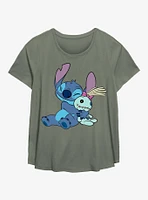 Disney Lilo & Stitch Hugging Scrump Girls T-Shirt Plus