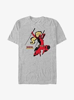 Marvel Deadpool & Wolverine Slash Ladypool T-Shirt