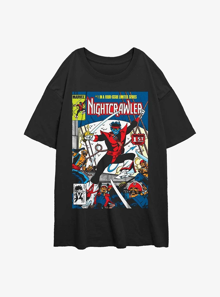 Marvel X-Men Nightcrawler Comic Cover Girls Oversized T-Shirt