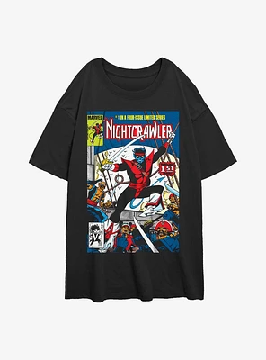 Marvel X-Men Nightcrawler Comic Cover Girls Oversized T-Shirt