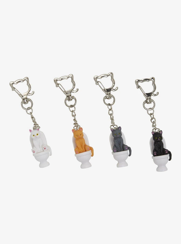 Cat Toilet Blind Key Chain