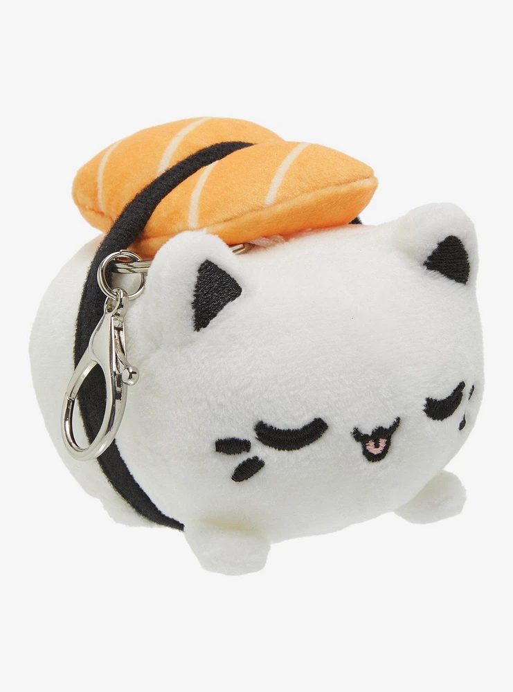 Tasty Peach Meowchi Salmon Sushi Cat Plush Key Chain