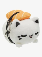 Tasty Peach Meowchi Salmon Sushi Cat Plush Key Chain