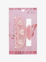 Sweet Society Pink Heart Rhinestone Claw Hair Clip