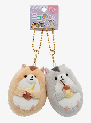 Nikomei Squirrel Buddies Magnetic Plush Key Chain Set