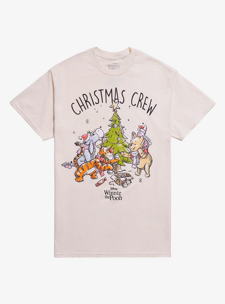 Disney Winnie The Pooh Christmas Crew Relaxed Fit Girls T-Shirt