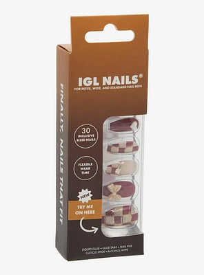 IGL Nails Red Checker Press On Nails