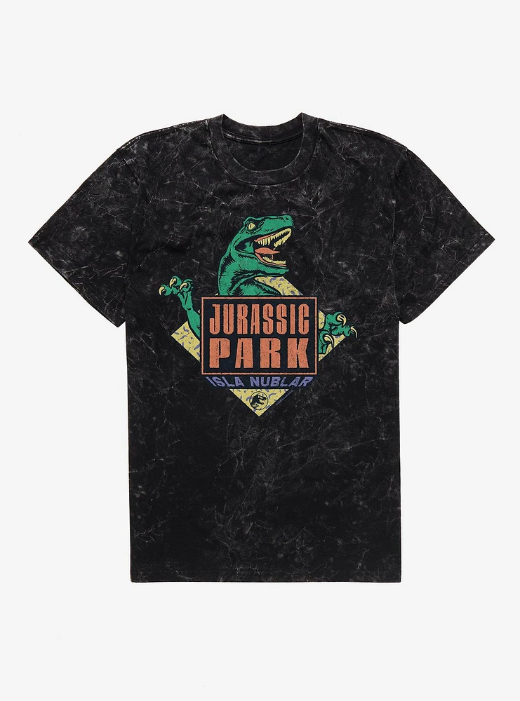 Jurassic Park Isla Nublar Raptor Mineral Wash T-Shirt