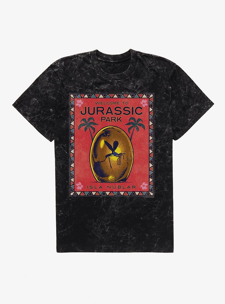 Jurassic Park Welcome Poster Mineral Wash T-Shirt