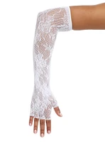 White Lace Floral Arm Warmers