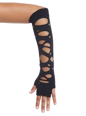 Leg Avenue Black Destructed Arm Warmers