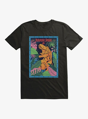 Jurassic Park Retro Jungle Poster T-Shirt