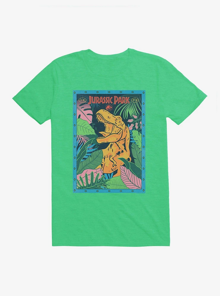 Jurassic Park Retro Jungle Poster T-Shirt