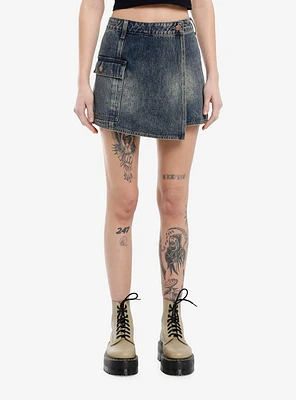 Vintage Wash Indigo Denim Skort