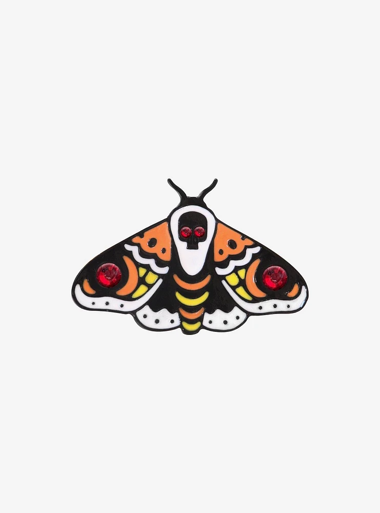 Death Moth Gem Enamel Pin