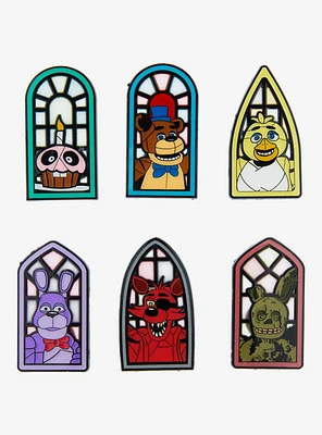 Five Nights At Freddy's Stained Glass Portrait Blind Box Enamel Pin