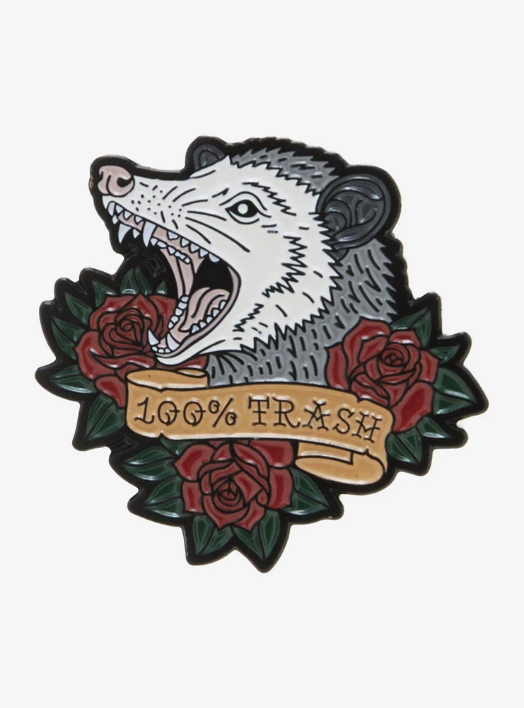 Possum 100 Percent Trash Enamel Pin