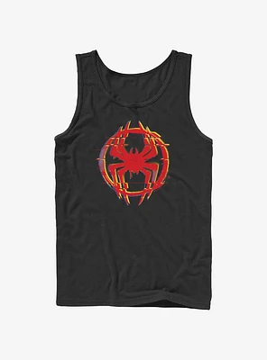 Marvel Across The Spiderverse Glitchy Spider Symbol Tank