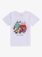 Peanuts Merry & Bright Relaxed Fit Girls T-Shirt