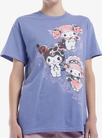 Kuromi My Melody & Sweet Piano Boyfriend Fit Girls T-Shirt