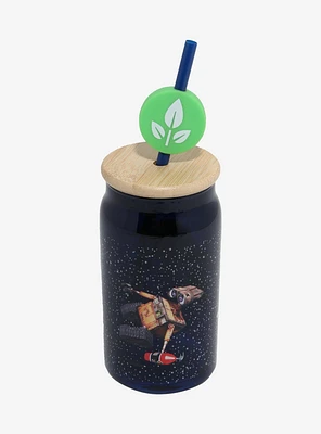 Disney Pixar WALL-E EVE & WALL-E Stars Glass Cup with Straw - BoxLunch Exclusive