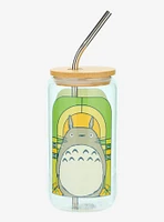 Studio Ghibli® My Neighbor Totoro Stained Glass Totoro Portrait Glass Tumbler with Straw - BoxLunch Exclusive