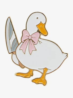 Coquette Duck With Knife Enamel Pin