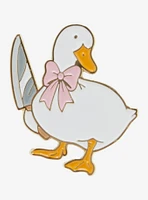 Coquette Duck With Knife Enamel Pin