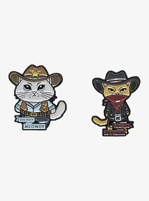 Cat Wild West Enamel Pin Set